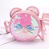 Bolsa infantil transfronteiriça saco do mensageiro de lantejoulas crossbody pequeno saco laser Pu moda Acessórios de mudança infantil textura do saco