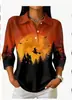 Novo Modelo 2026 para Plataformas de E-commerce Independentes, Amazon Transfronteiriço Estilo Europeu Casual Americano Camisa Polo MB14 de Manga Longa com Botões Halloween