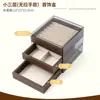 Caja de Joyería Pequeña de Tres Niveles con Veta de Madera de Nogal, Antioxidación, de Alta Gama y Exquisita, Caja de Almacenamiento Especial para Anillos, Pulseras, Collares y Aretes