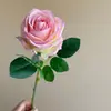 Tacto Simulador Humectante Rosa Seca Capullo de Rosa Grande Tallo Único Rosa Búlgara Flor Artificial Decoración