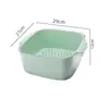 Cesta de Drenagem Multifuncional Grande para Cozinha, Cesta de Lavagem de Vegetais Plástica Espessa de Camada Dupla Doméstica, Bacia de Lavagem de Vegetais Extra Grande com Cesta de Drenagem