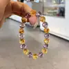 Pulseira de Amethyst Sintético Estilo Novo para Mulheres, Design de Nicho, Atrai Riqueza, Pulseira de Cristal Torre Amarela de Luxo, Presente para Namorada