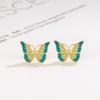 Aretes de Mariposa Esmaltados Estilo Pintura al Óleo Francés Estilo Smart Mori Dulce Fresco Aretes Exquisitos Novedad 2022 para Mujer