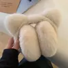 Orejeras Cálidas de Invierno Estilo Coreano para Mujer, Orejas de Oso Lindas de Imitación de Visón, Orejeras Gruesas de Felpa Plegables para Mujer, Orejeras