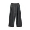 Pantalones Casuales Lisos Estilo Americano para Hombre Nuevos de Otoño Caída Traje de Gama Alta Pantalones de Traje Pierna Recta Sueltos Modernos