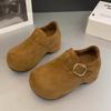 Zapatos de Mujer Estilo Birkenstock con Suela Gruesa para Aumentar la Altura 2025 Nuevo Otoño Slip-On Mocasines Birkenstock de Cobertura Total