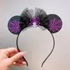 Diadema Nueva de Halloween Accesorios para el Cabello Fiesta de Calabazas Pinza para el Cabello con Lazo de Malla Calavera Red de Araña Pinza para el Cabello de Bruja