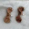 Novos Brincos Torcidos Exquisitos de Lã Colorida Feitos à Mão Design de Nicho de Alta Qualidade Brincos Dopamina para Mulheres