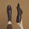 Outono e inverno 2024 novas botas meias de couro com salto grosso femininas de salto médio botas curtas estilo Martin botas finas versáteis de salto médio veludo inverno