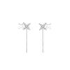 Pendientes de Borla con Estrella de Zirconio Flash Nuevas Tendencias Pendientes Pequeños de Alta Gama Agujeros en las Orejas Dormir Sin Hilo en la Oreja