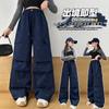 Calça Cargo de Outono para Meninas 2025 Nova Temporada Calça Cargo Estilosa com Laço para Crianças Maiores Calças Casuais Roupa de Outono