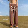 Pantalones deportivos de verano para hombre, nuevos pantalones drapeados rectos para hombre, pantalones anchos de moda de otoño, pantalones deportivos casuales holgados grises