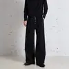 Pantalones de vestir rectos de Kendo de cinco botones, cruzados 2026Tr, mezclilla doble plisada, para hombre, temporada de primavera, pantalones casuales de pierna ancha con caída.
