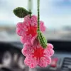 Plantas Pequeñas de Lana Terminadas en Maceta, Flores Artificiales Tejidas a Crochet, Colgantes Decorativos Creativos para Regalo, Lindos Colgantes de Girasol para Coche