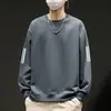 Nova Camiseta de Manga Longa com Gola Redonda para Primavera e Outono de 2025, Moletom Espessado Versátil da Moda, Camiseta Básica Unissex