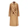 Blazer Longo Feminino Lã Dupla Face Outono/Inverno 2026 com Gola de Terno, Cor Sólida, Caimento Solto, Emagrecimento, Estilo para o Trabalho, Dupla Face, Casaco 100% Lã