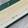 Pulsera de Jade Hetian DIY Pulsera de Cuentas de Jade para Mujer Cadena de Oro Baguette 14K Moneda de Oro Sencilla Moderna Atmosférica Fresca