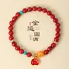 Pulseira do Ano Novo Zodiacal de Outono de 2023 de Ágata Vermelha Natural Pulseira de Cera de Abelha da Sorte Pulseira de Presente para Melhor Amigo
