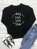 MAMA estampado de puntos blanco y negro suéter de cuello redondo popular en la calle europea y americana nuevo de comercio exterior todo a juego