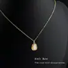 Colar Minimalista Geométrico de Concha Feminino Moda Commuter Estilo Levemente Luxuoso Colar Acessórios de Nicho High-End Corrente para Clavícula