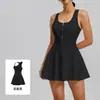 Saia esportiva com bojo embutido, não precisa usar sutiã separado, saia-calça de tênis feminina com zíper, anti-exposição, vestido para fitness e badminton