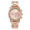 Relógio Novo de Genebra Transfronteiriço com Cristais e Pulseira de Aço Liga Relógio Feminino Relógio de Pulso Feminino Quartzo geneva watc