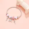 Pulsera de Cuentas Dulces Populares de Venta Caliente Cruzada Set DIY Joyería de Mano Terminada Pulsera de Corazón de Amor de Cristal con Pedrería