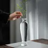 Jarrón de Vidrio Transparente Soplado Arreglo Floral Adornos Florales Hidropónicos Decoraciones de Mesa para Sala de Estar en Casa Botella Zen Guanyin