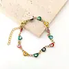 Pulsera de Amor de Acero Inoxidable con Combinación de Colores de Pavo Europeo y Americano Ojo de Amor Pulsera de Amor Femenina 18K Acero de Titanio Collar de Ojo Maligno Femenino