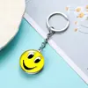 Chaveiro de Bola de Cristal de Vidro de Alta Qualidade Transfronteiriço, Chaveiro em Forma de Coração, Chaveiro Redondo com Rosto Sorridente, Atacado de Fabricante