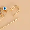 Joia Cruzada Europeia e Americana, Broche Pingente Olho de Diabo Geométrico Personalizado Cravejado com Diamantes, Acessório de Pino de Lapela Moderno e na Moda