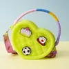Monedero de silicona con forma de cueva cuadrada para niños, bolso cruzado para caminar, divertido y bonito bolso de silicona para cambio.