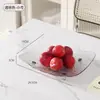Plato de frutas para mesa de centro de sala, adorno creativo para almacenamiento de bocadillos y dulces, lujo ligero, gama alta, alto valor estético, bandeja transparente para frutas secas