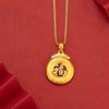 Ouro Aluvial Ouro Imitação Ouro Puro 999 Fivela de Segurança Colar Bênção da Fortuna Ouro de Areia Corrente Sólida para Clavícula Masculina e Feminina Atacado