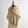 Chal estilo coreano QianDiao Saturno para mujer, bufanda cálida de invierno con flecos, doble uso para habitaciones con aire acondicionado, diseño rectangular moderno