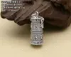Piedra S925 Plata de Ley Retro Plata Tailandesa para Hombre y Mujer Colgante Caja Mantra de Seis Caracteres Sánscrito Puede Abrir Cosas