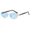 Gafas de Sol Europeas y Americanas de Nuevo Estilo Poligonales con Forma de Sardina y Marco Delgado, Simples y Elegantes, Disponibles en Múltiples Colores, Gafas de Sol Clásicas y Versátiles
