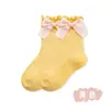 Calcetines de Malla Transpirables hasta la Mitad de la Pantorrilla para Niñas, Calcetines Infantiles con Volantes y Lazo, Calcetines Finos para Bebé de Primavera y Verano, Clase A