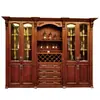 Fábrica de Comercio Exterior Personalizado Sala de Estar Gabinete de Vino de Madera Maciza Lujo Americano Empotrado Bodega de Vino Estante de Vino Pintura de Color Sólido