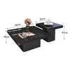 Mesa de café cuadrada de piedra de lujo de alta gama estilo italiano para apartamentos modernos pequeños, combinación minimalista negra para sala de estar del hogar