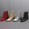 Botas Talla 2023 Estilo Nuevo Botines Cortos Plata Transfronterizo Clásico para Mujer Cruz Roja Transfronterizo Clásico para Mujer Adulto Pedir
