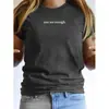 Comercio Exterior Sitio Web Independiente Transfronterizo Tops para Mujer Cuello Redondo Manga Corta Estampado de Letras de Dibujos Animados Camiseta de Algodón Camiseta Casual de Verano