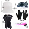 Set de Herramientas para Teñir el Cabello Gorro de Silicona para Mechas Pincel para Teñir el Cabello Guantes de Goma Pinza de Cocodrilo Bufanda de Peluquería En Stock