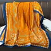 Bufanda Nueva de Seda Simulada, Bufanda Larga de Brocado, Moda Primavera y Otoño, Versátil Chal de Protección Solar de Verano, Turbante