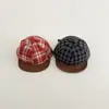 Gorro de Bebé Qiunan Otoño e Invierno Nuevo Gorra Vintage a Cuadros con Pico para Niños y Niñas, Gorra de Béisbol Cálida para Niños