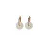 Yilu Prata S925 Prata Esterlina Banhado a Ouro Jade Hetian Jade Branco Casual Moda Novo Estilo Chinês Fivela de Segurança Brincos Brincos Brincos