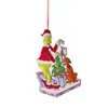 Nova Decoração de Natal Monstro Peludo Verde 2023 Pingente de Árvore de Natal Desenho Animado Pendurado Decoração de Casa/Carro de Natal