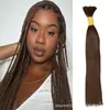 Cabelo Radiante com Cabelo Humano 4# Estilo Boêmio Cabelo Trançado em Massa Cabelo Humano para Trançar