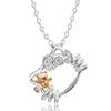 Collar de gato Hello KT para mujer, bañado en plata s925, con bonito gatito, cadena de clavícula de cristal, colgante infantil de gatito Harrow