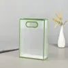 Bolsa de mão de plástico pp transparente, bolsa de presente de pvc fosco, bolsa de presente transparente super transparente, sacola de compras por atacado